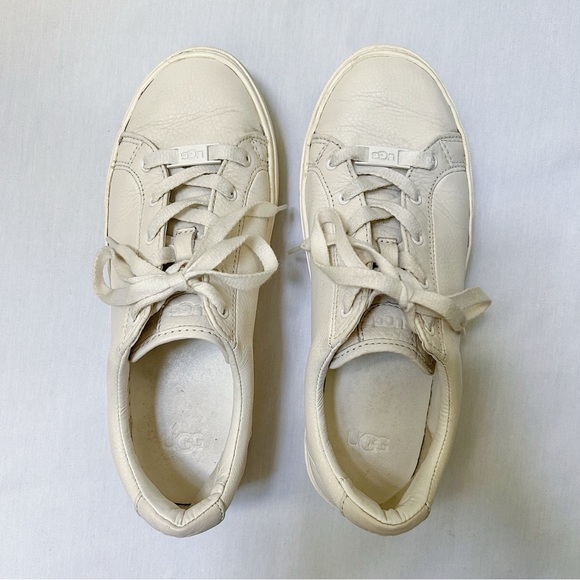 UGG Zilo Leather Sneakers White Women’s 7.5 - Picture 2 of 9